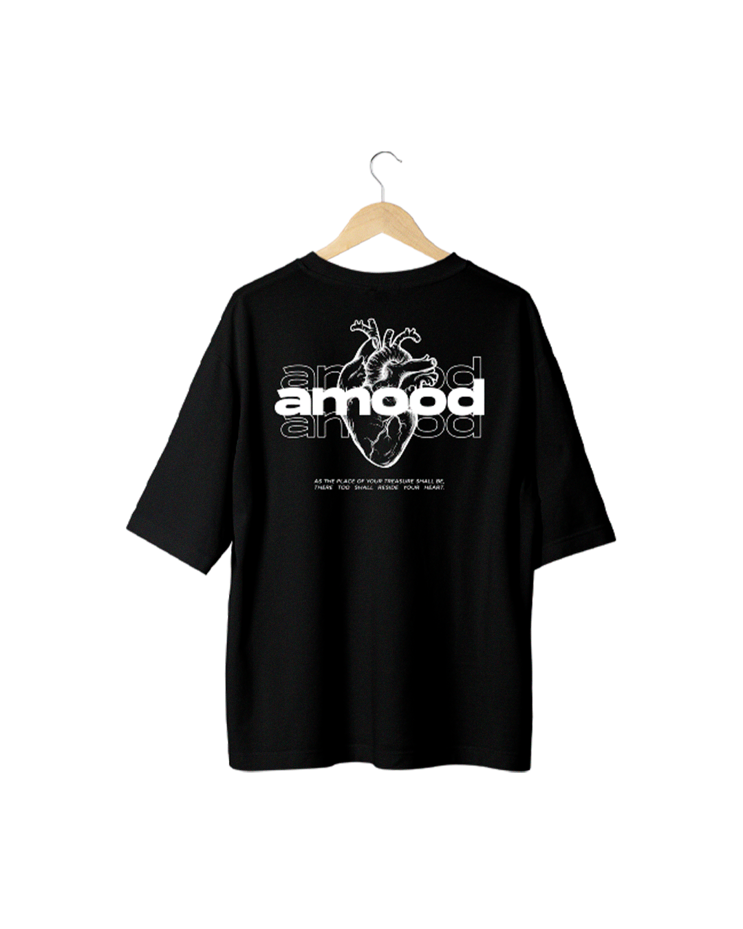 Camiseta AMOOD OVERSIZED - HEART Preta